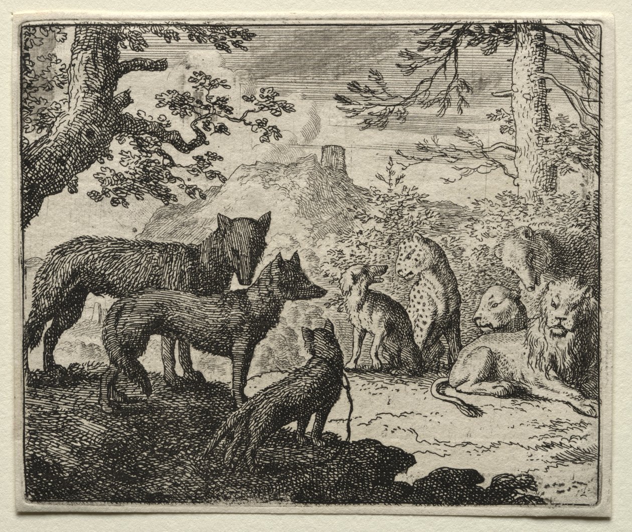 Reynard la volpe: I parenti di Reynard lasciano la corte da Allart van Everdingen