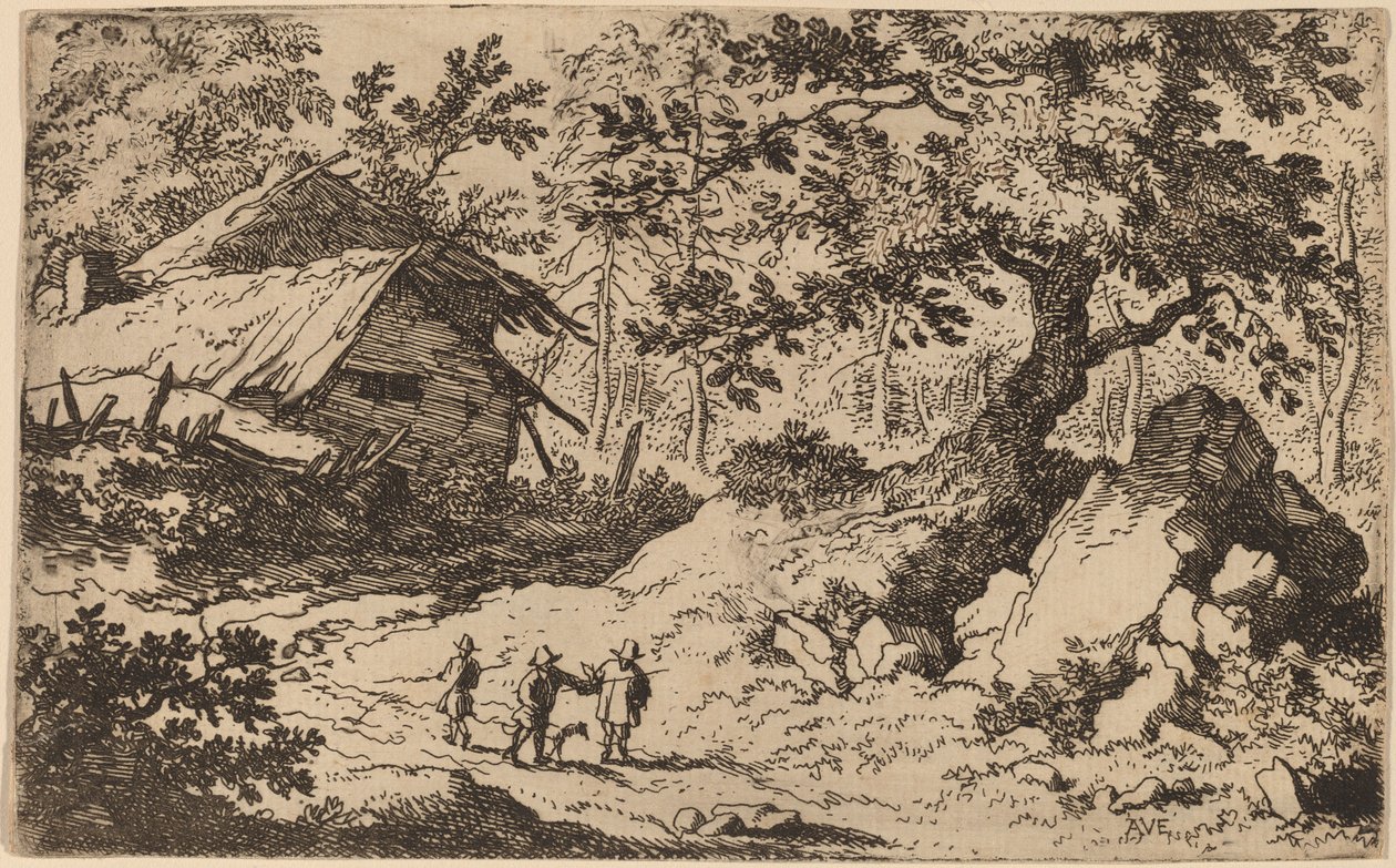 Cottage in rovina da Allart van Everdingen