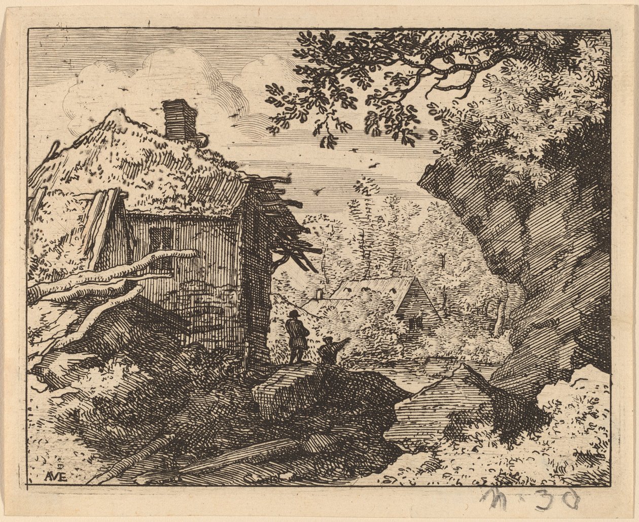 Capanna di paglia vista da dietro, probabilmente c. 1645-1656 da Allart van Everdingen