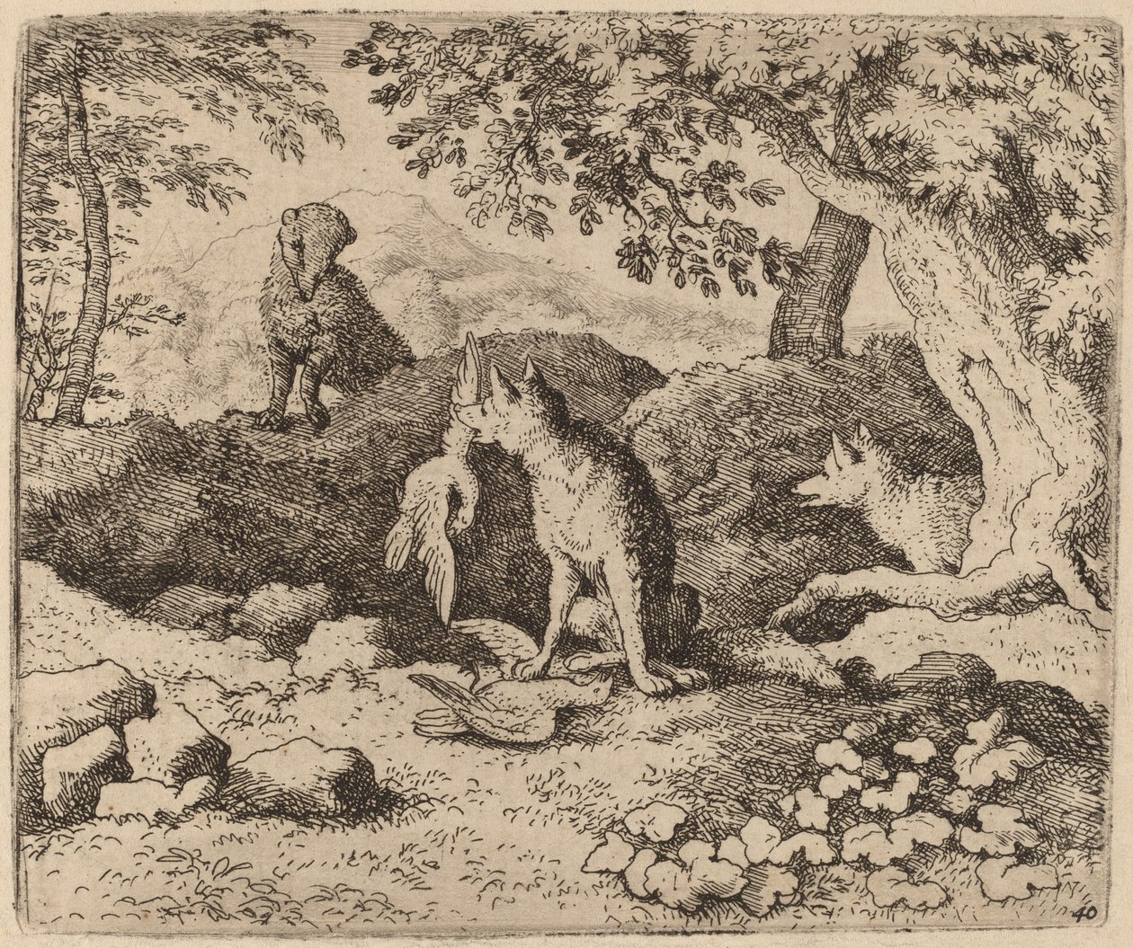 Il tasso va ad avvertire Reynard da Allart van Everdingen