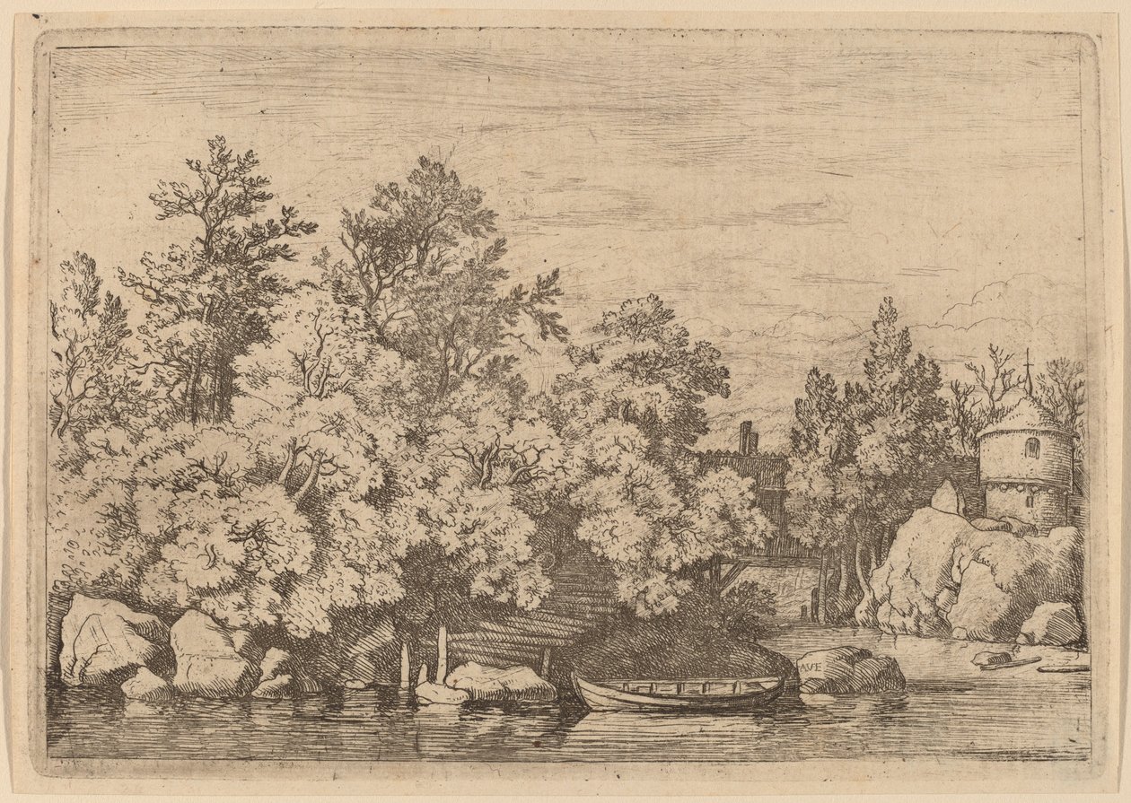 La Diga del Bastone e il Ponte Coperto, probabilmente c. 1645-1656 da Allart van Everdingen