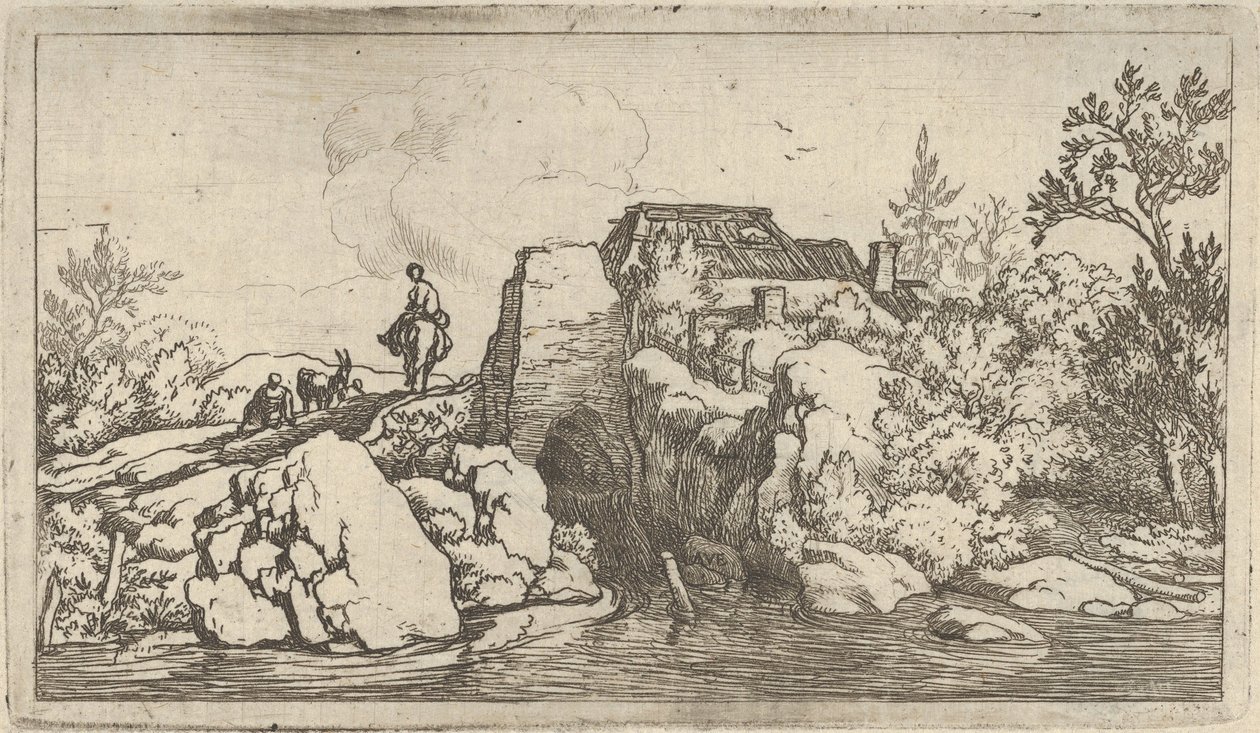 Il cavaliere sul ponte di pietra da Allart van Everdingen