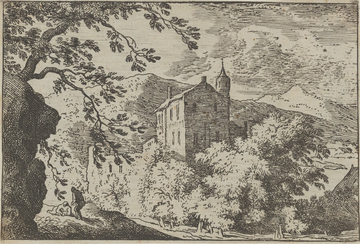 La grande casa con la torretta, XVII secolo da Allart van Everdingen