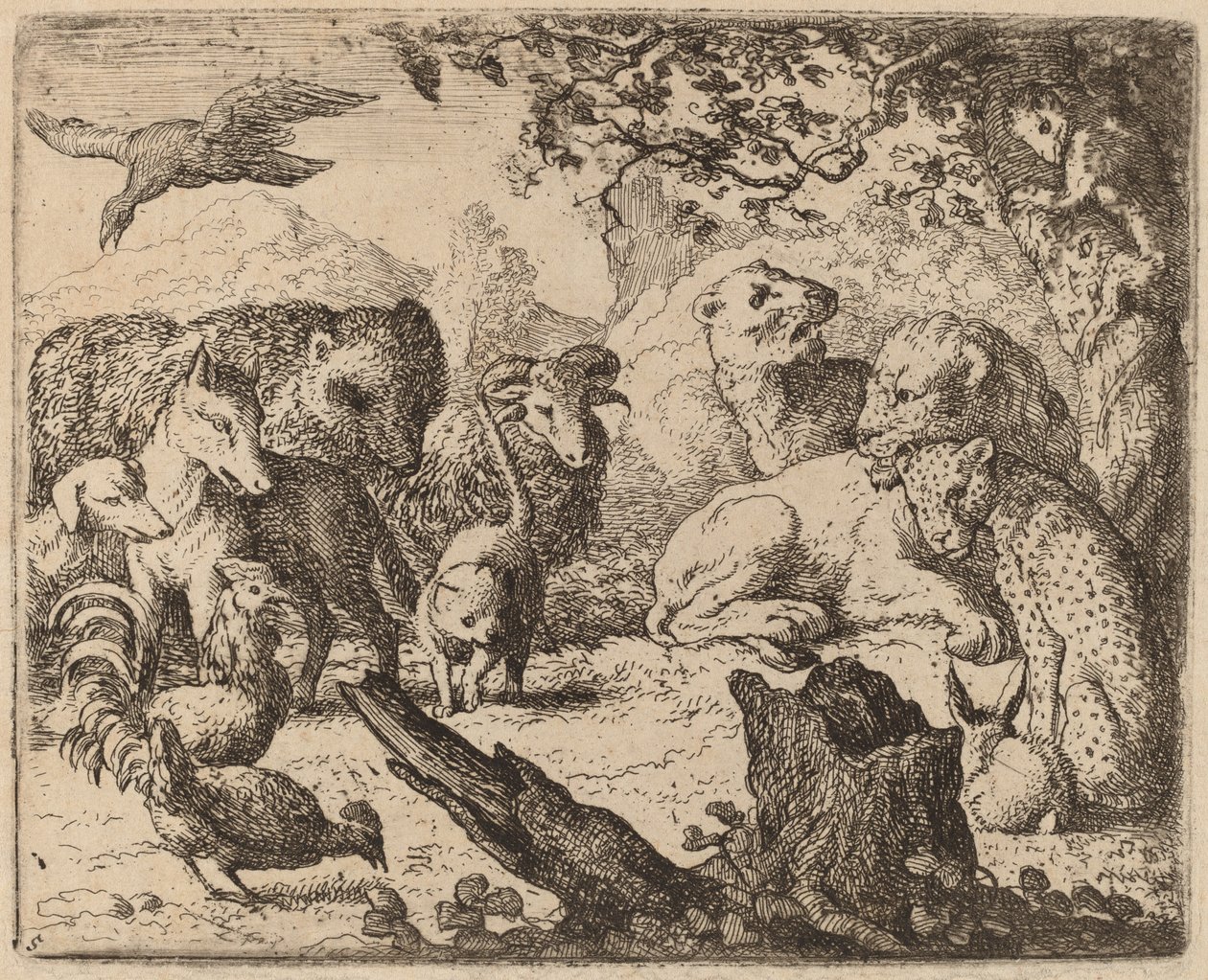 Il leone annuncia una pace, probabilmente c. 1645-1656 da Allart van Everdingen