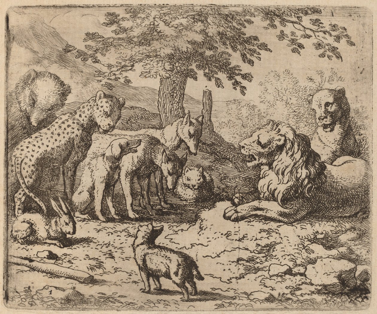 Il leone cerca consiglio, probabilmente c. 1645-1656 da Allart van Everdingen