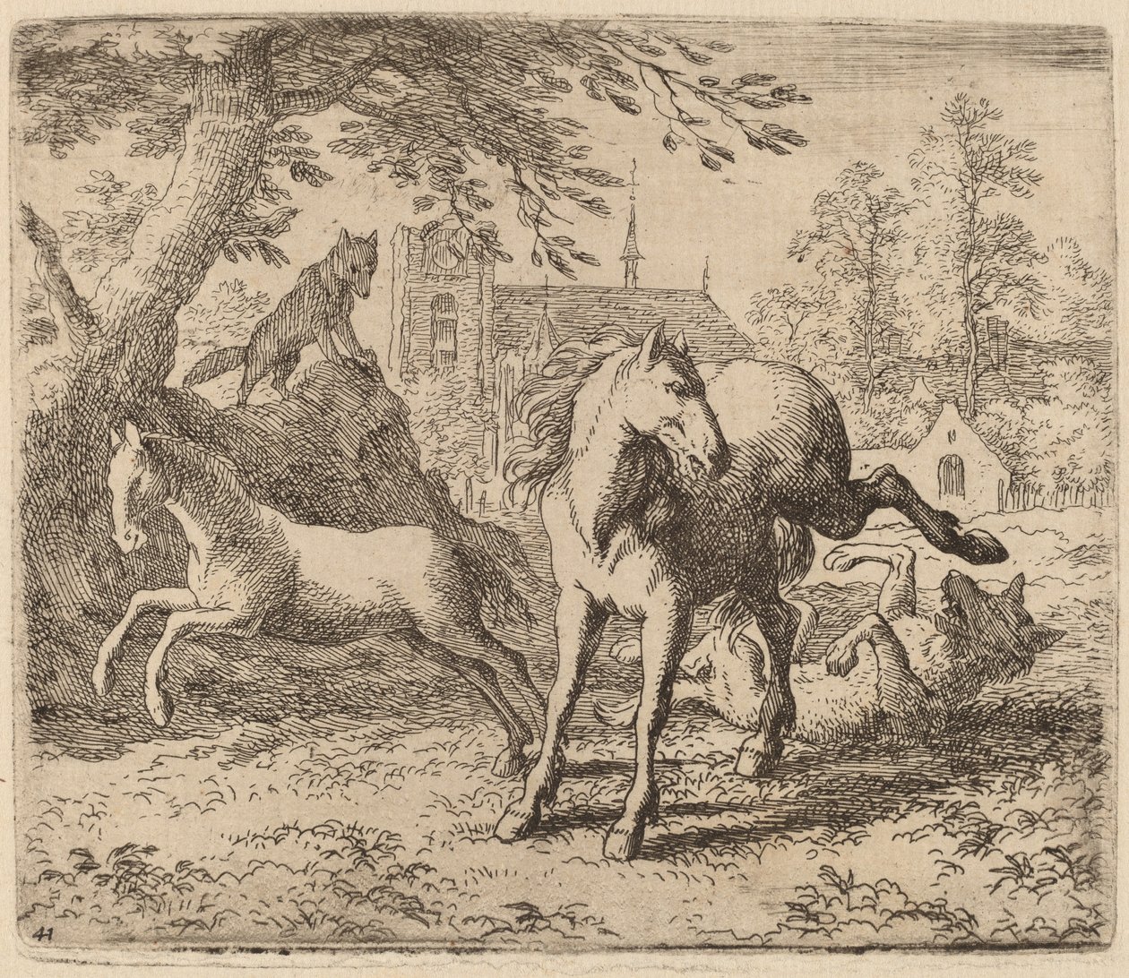 La giumenta e il lupo da Allart van Everdingen