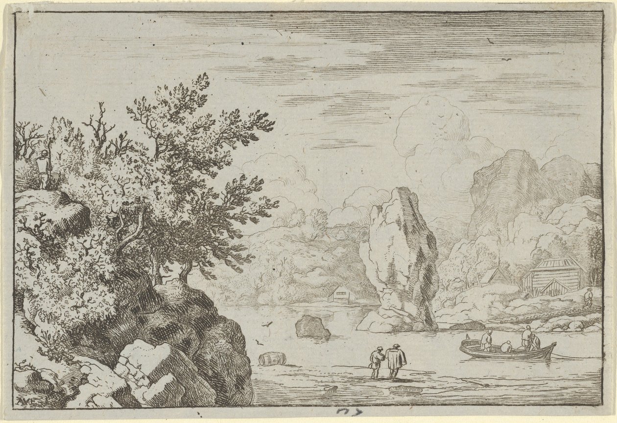 La roccia nel mezzo del fiume da Allart van Everdingen