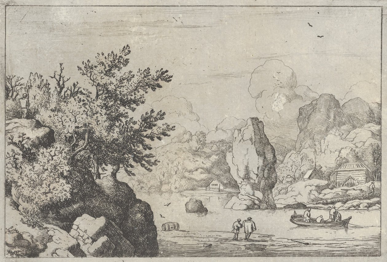 La roccia nel mezzo del fiume da Allart van Everdingen