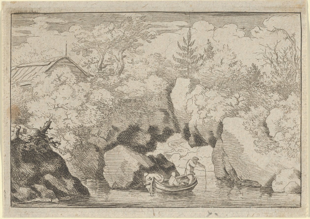La barca vicino alla roccia forata, XVII secolo da Allart van Everdingen