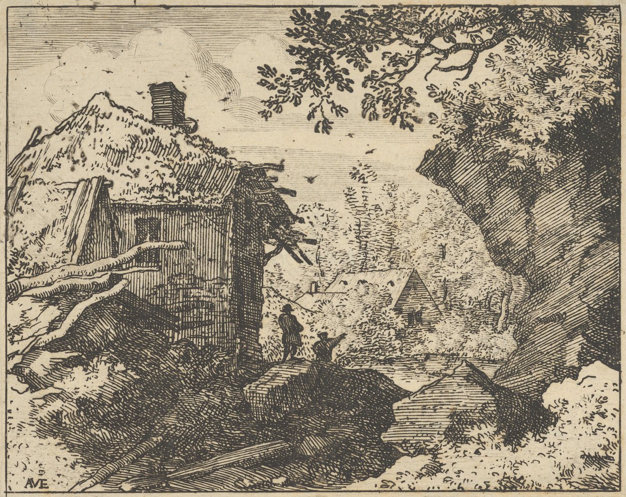 La capanna di paglia vista da dietro da Allart van Everdingen