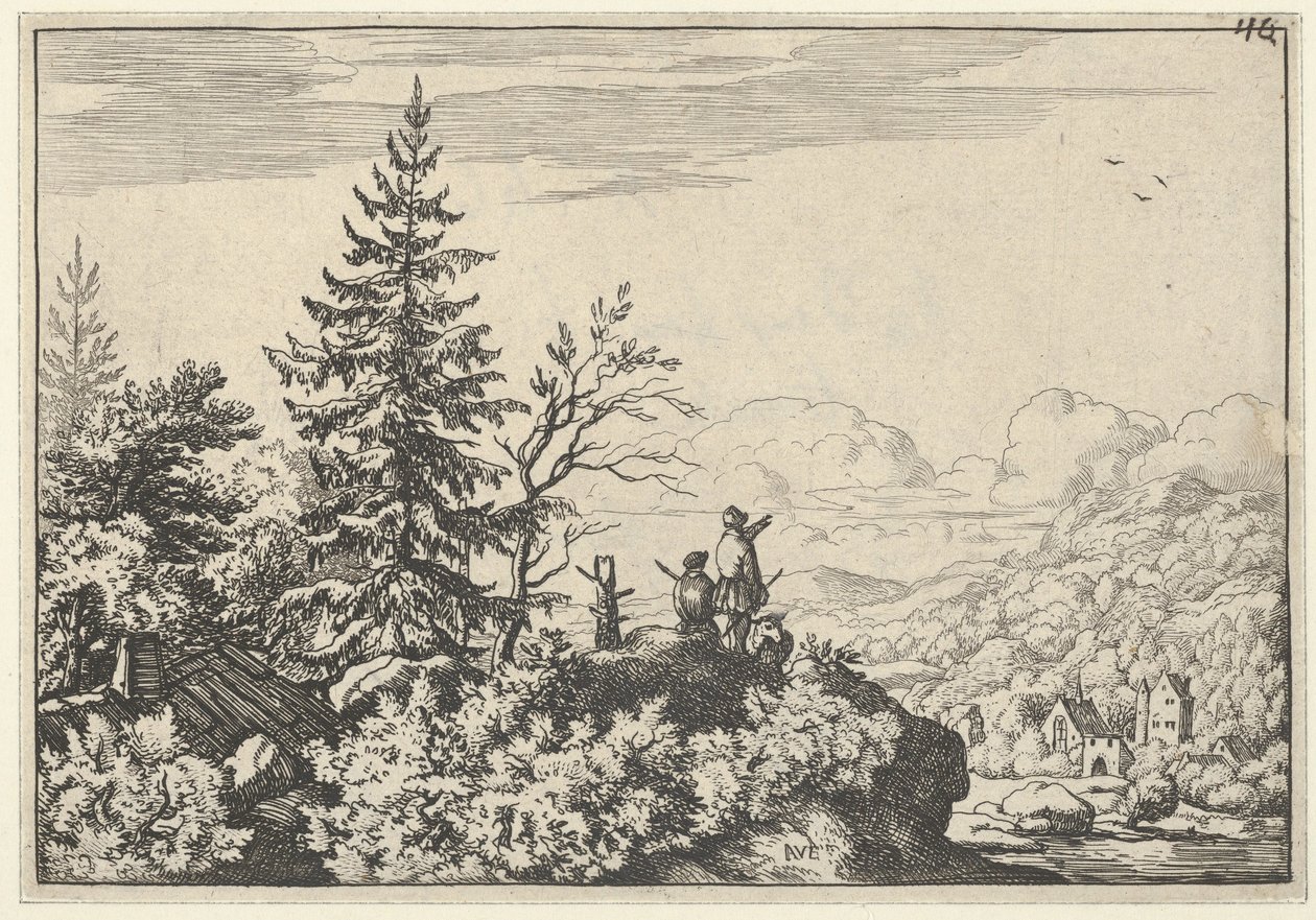 I due uomini sulla collina, XVII secolo da Allart van Everdingen