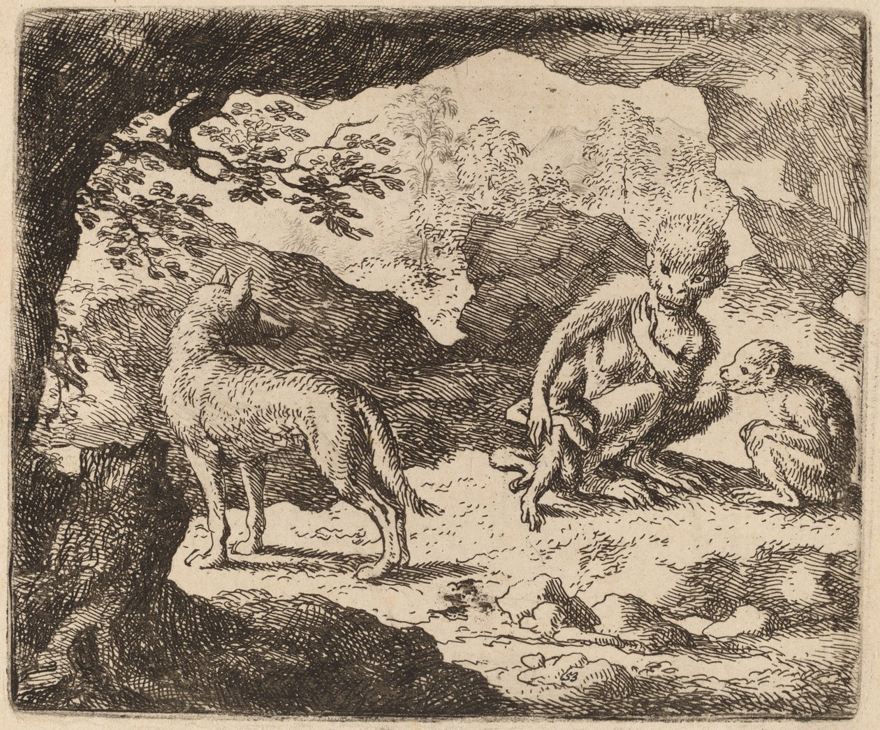 Il lupo e le scimmie, probabilmente c. 1645-1656 da Allart van Everdingen