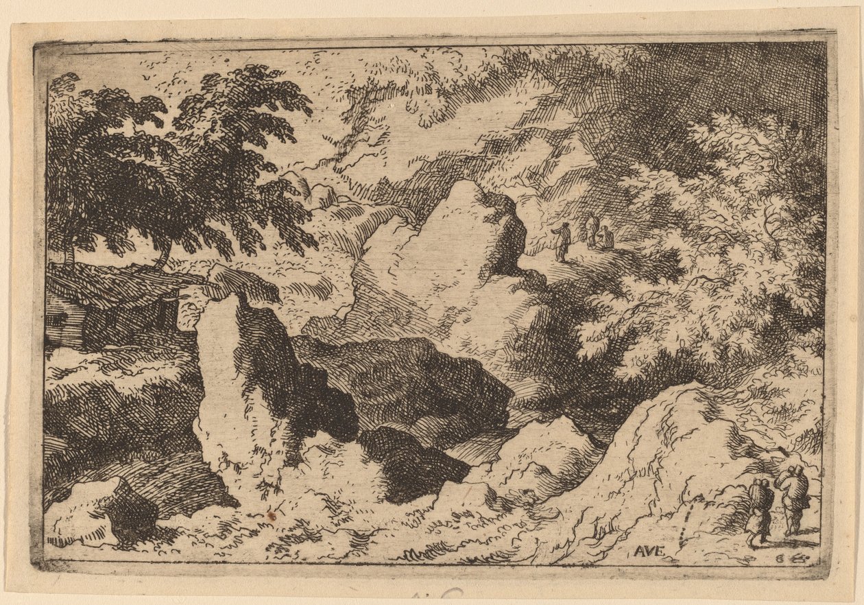 Tre Uomini su una Roccia, probabilmente c. 1645-1656 da Allart van Everdingen