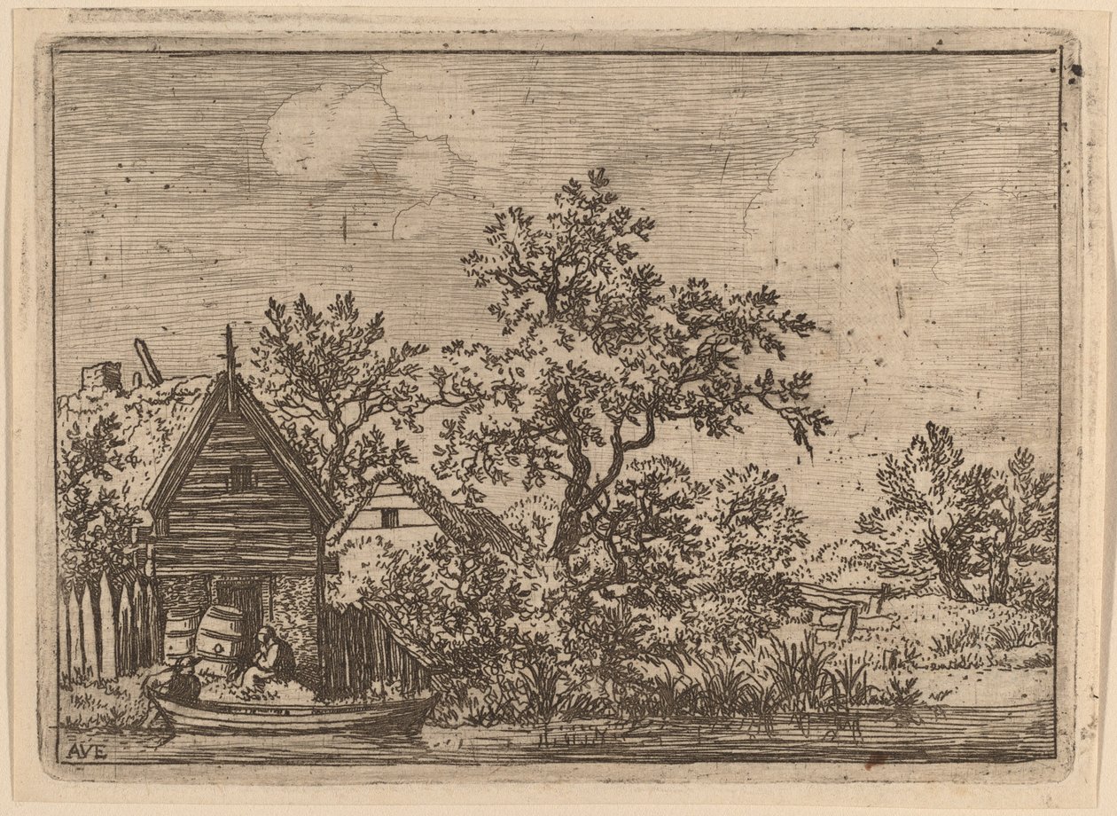 Due botti davanti a un cottage da Allart van Everdingen