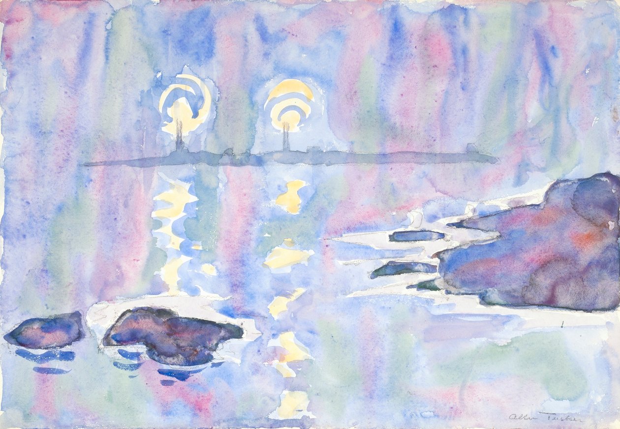 Acquerello no. 73, Blu e lavanda da Allen Tucker