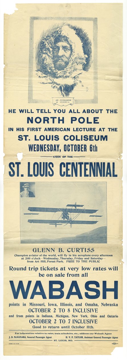Glenn B. Curtiss volerà con il suo aeroplano da Art Hill da Allied Printing