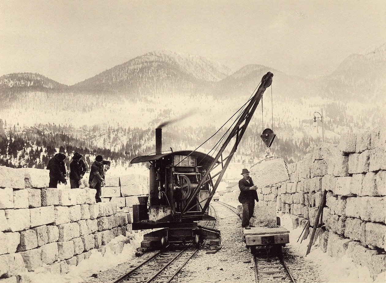 Costruzione dei tunnel di Worcheiner, iniziata nel 1897. foto 1905 da Alois Beer