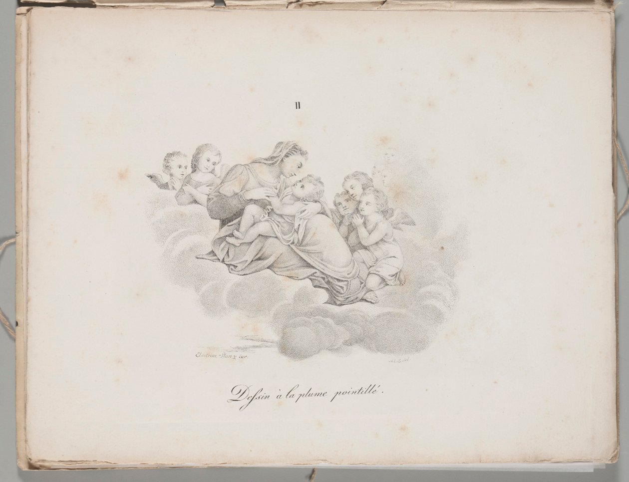 Arte della litografia: Madonna con Bambino sulle nuvole, lastra II da Alois Senefelder