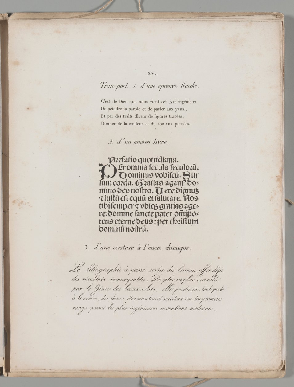 Arte della litografia: Stampa di lettere, lastra XV da Alois Senefelder