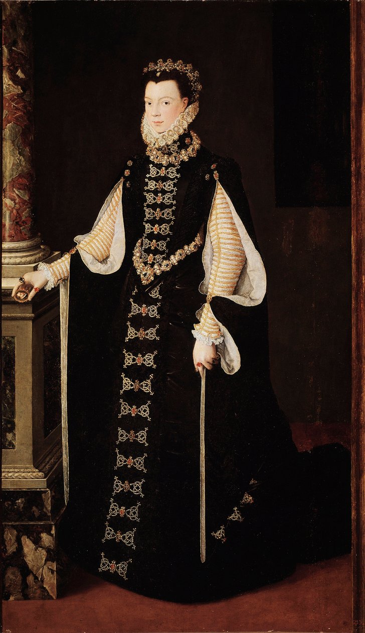 Ritratto di Elisabetta di Francia o Isabella di Valois, regina di Spagna da Alonso Sánchez Coello