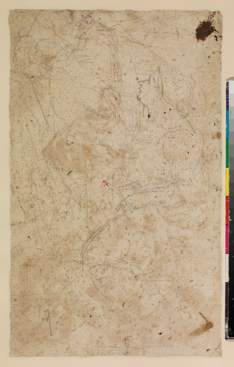Studi di figure con una donna inginocchiata di profilo, verso, XVII secolo da Alonso del Arco