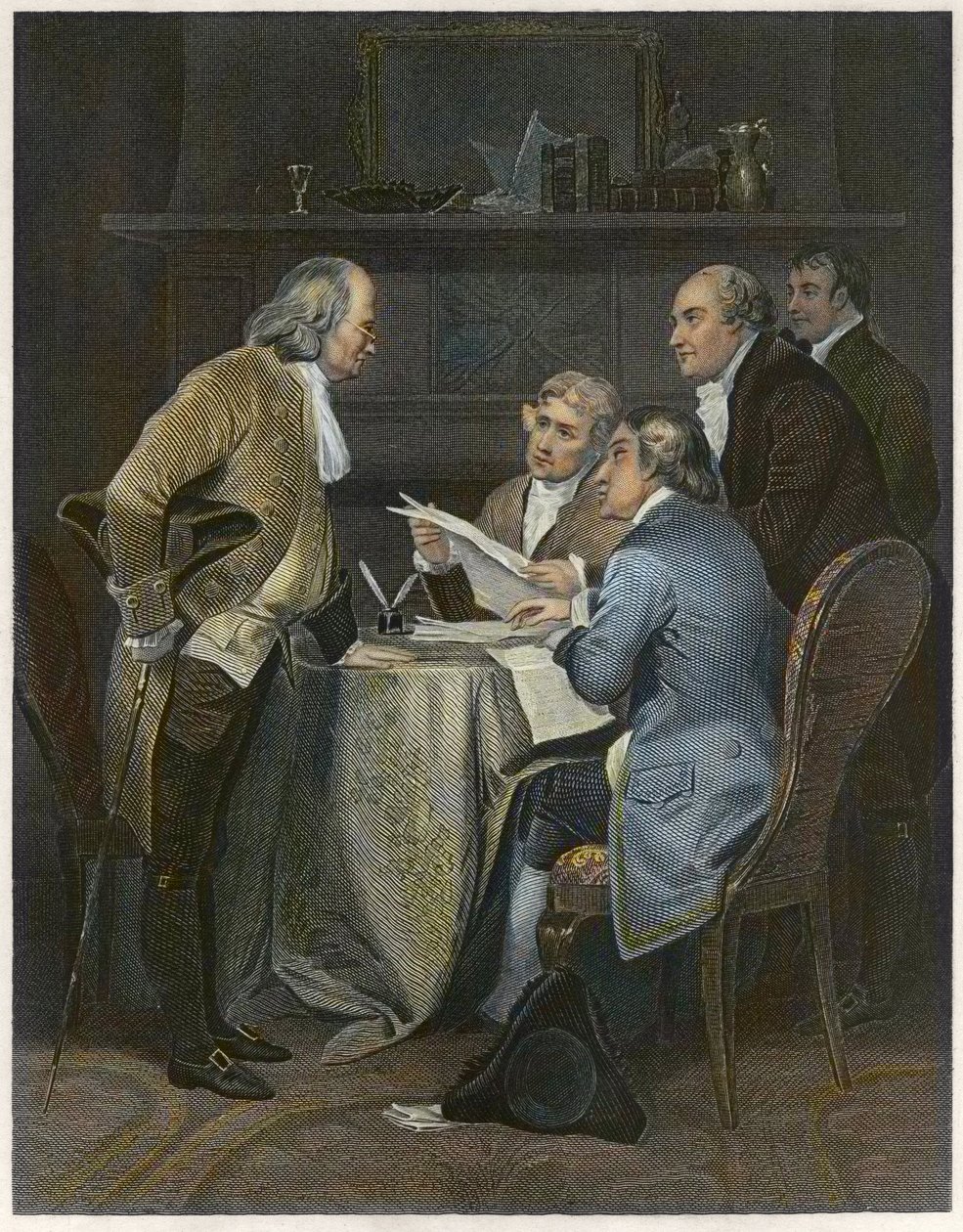 Redazione della Dichiarazione di Indipendenza nel 1776 da Alonzo Chappel