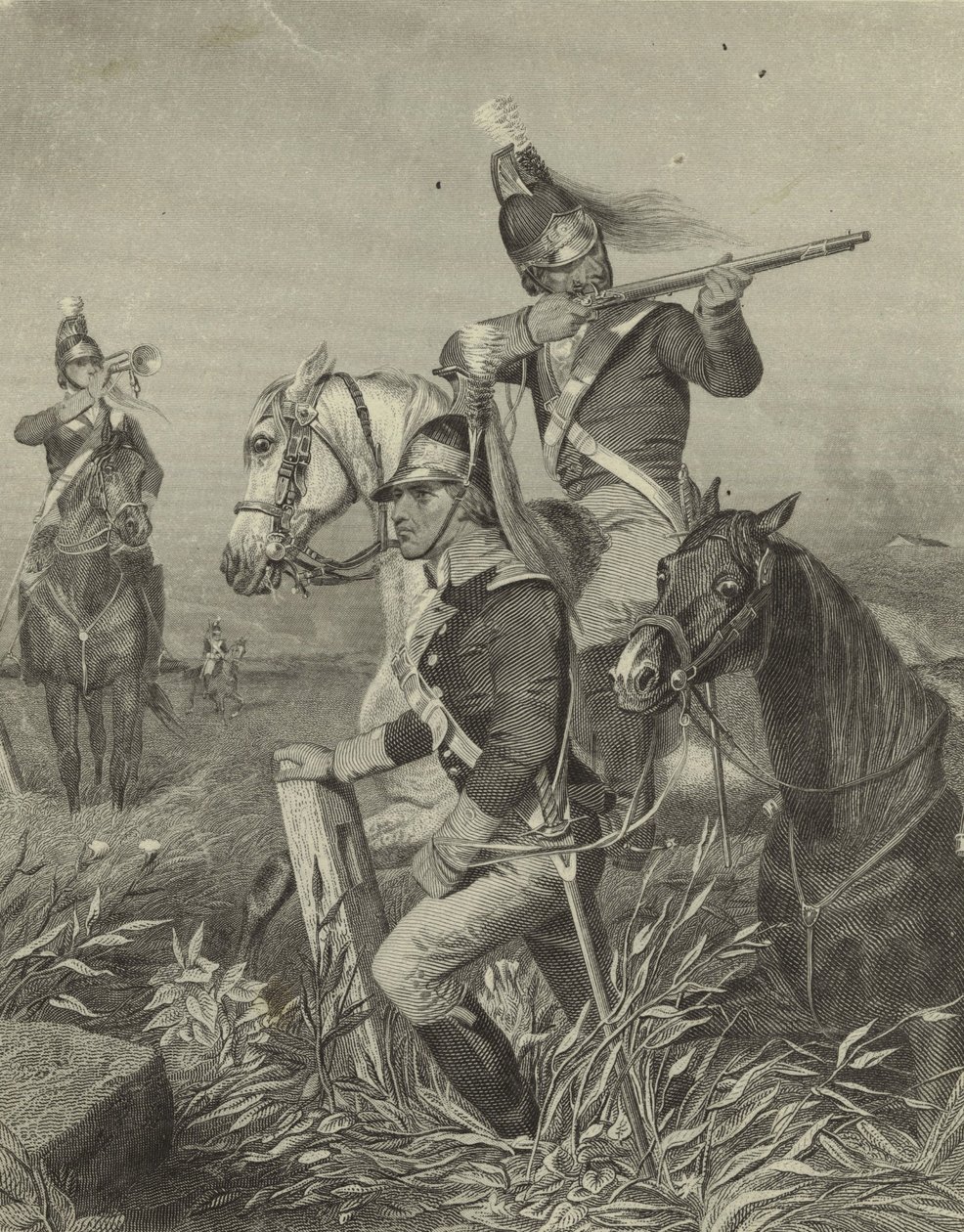 Cavalleria di Lee in schermaglia alla Battaglia di Guilford, 1858 da Alonzo Chappel