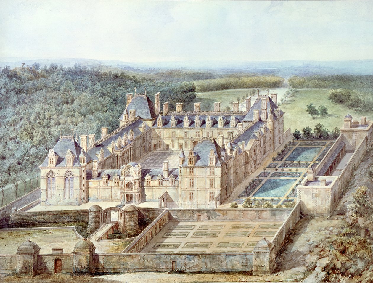Veduta del castello di Ecouen da Alphonse Lejeune