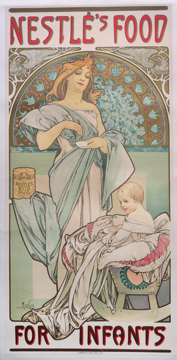 Cibo Nestlé per neonati, 1897 da Alphonse Mucha