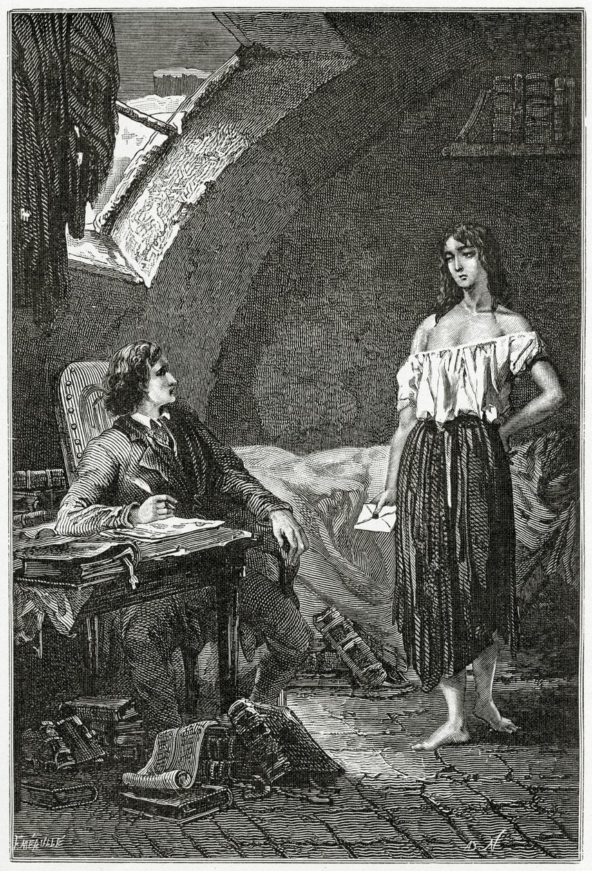 Illustrazione da Les Misérables, XIX secolo da Alphonse Marie de Neuville