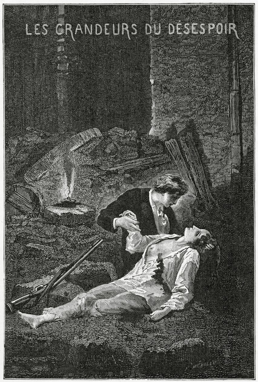 Les Grandeurs du Desespoir - Illustrazione da Les Misérables, XIX secolo da Alphonse Marie de Neuville