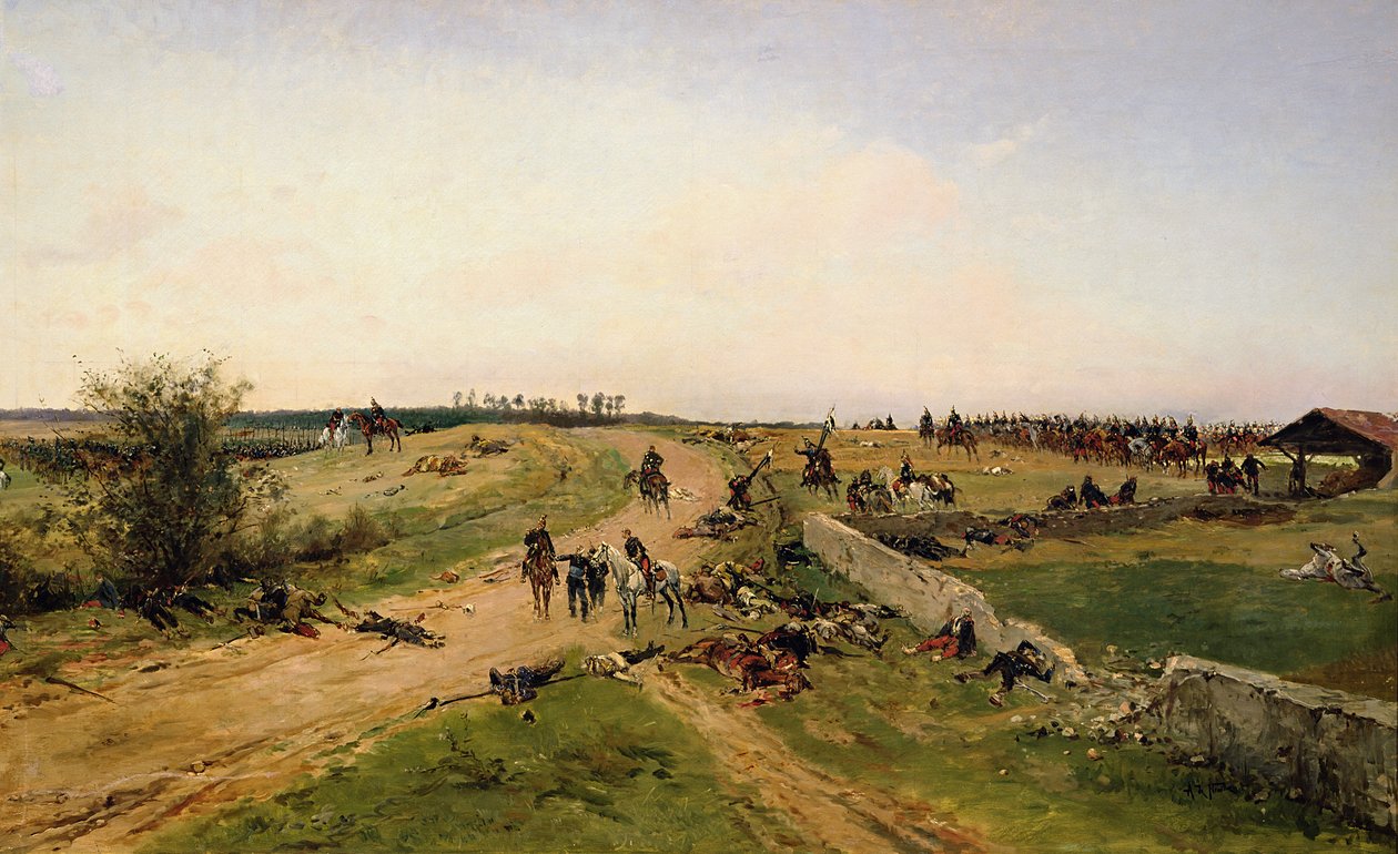 Scena dalla guerra franco-prussiana da Alphonse Marie de Neuville