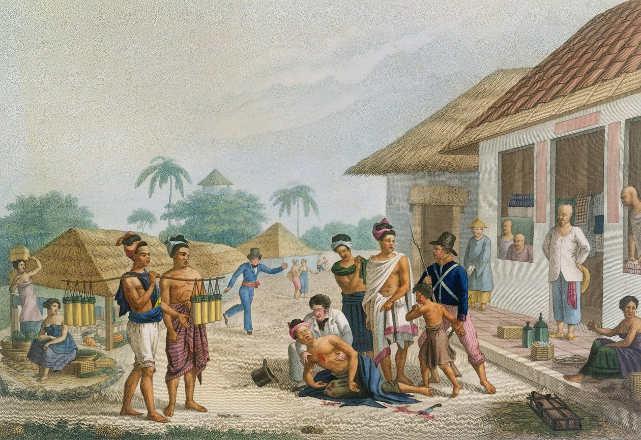 Veduta del bazar a Coupang, Timor, da 