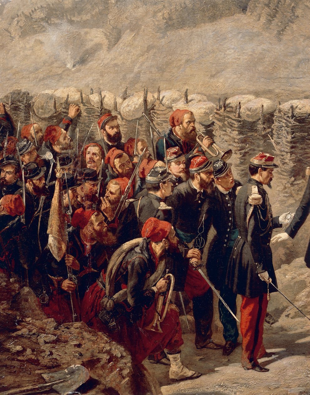 Maresciallo Patrice MacMahon con i Zuavi a Malakoff da Alphonse Antoine Aillaud