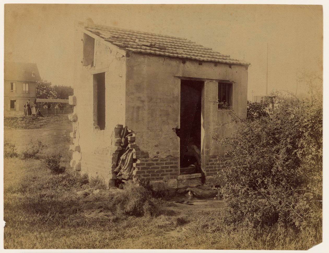 Omicidio della donna di nome Fourmentin Caroline Céleste, di 79 anni ... Vista della capanna dove è stato trovato il corpo da Alphonse Bertillon