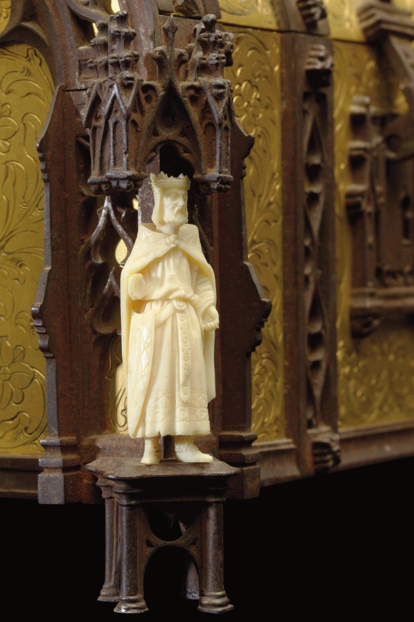(dettaglio) di un cofanetto di gioielli Revival gotico, c.1880 da Alphonse Gustave Giroux