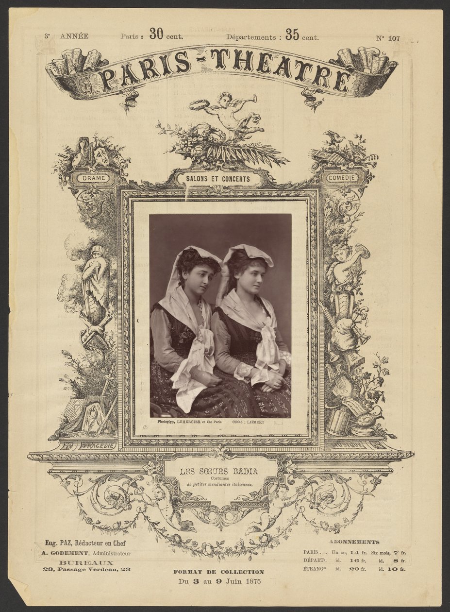 Teatro di Parigi: Les Soeurs Badia da Alphonse J. Liébert
