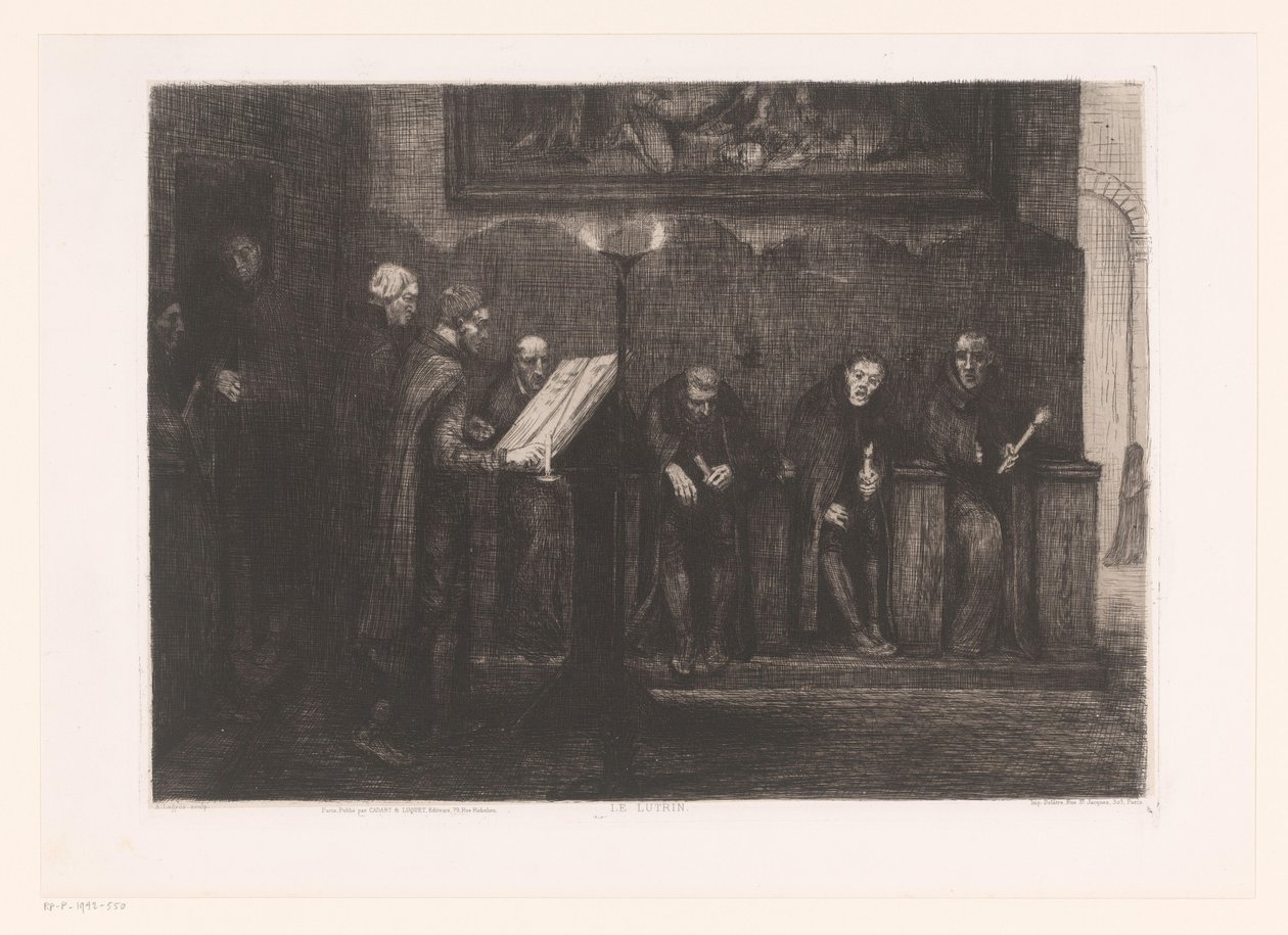 Otto uomini intorno a un leggio da Alphonse Legros
