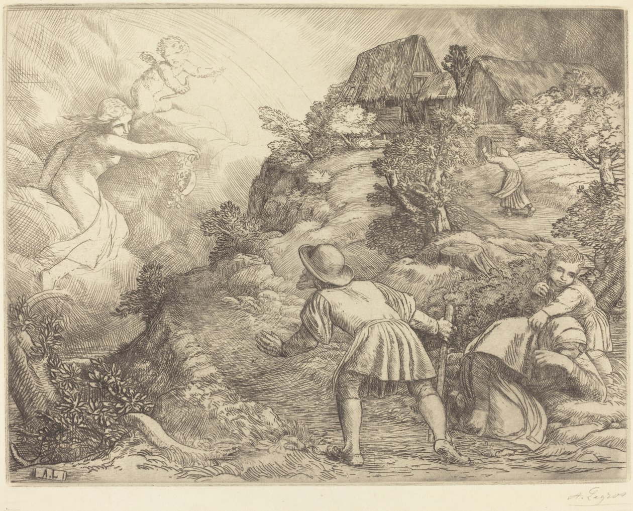 Allegoria del contadino e della fortuna da Alphonse Legros