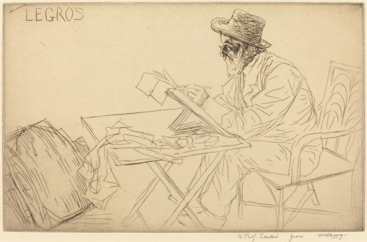 Alphonse Legros che disegna da Alphonse Legros