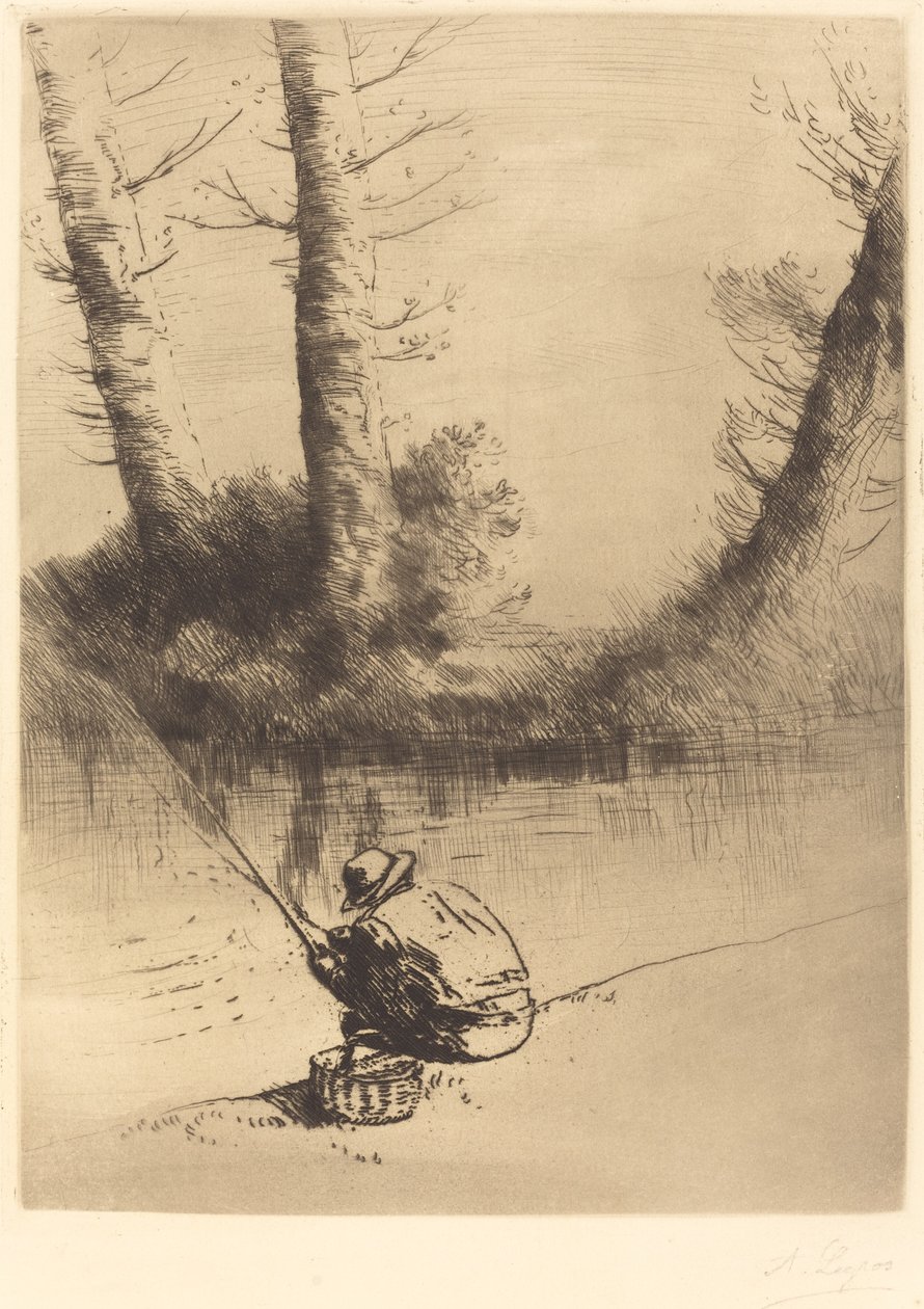 Pescatore con la lenza da Alphonse Legros