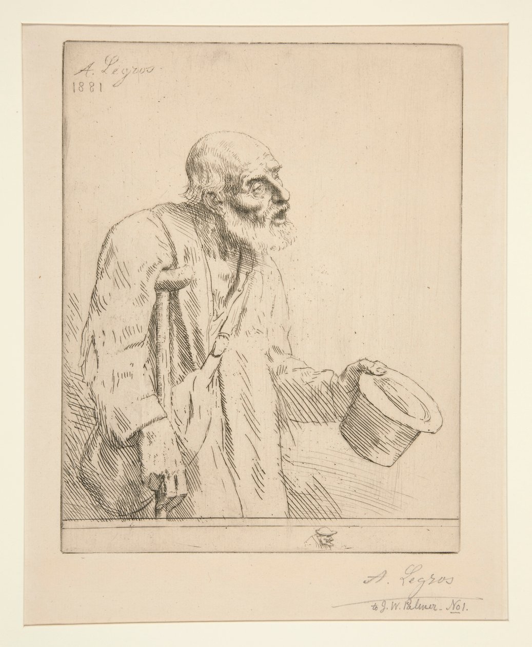 Mendicante con stampelle da Alphonse Legros