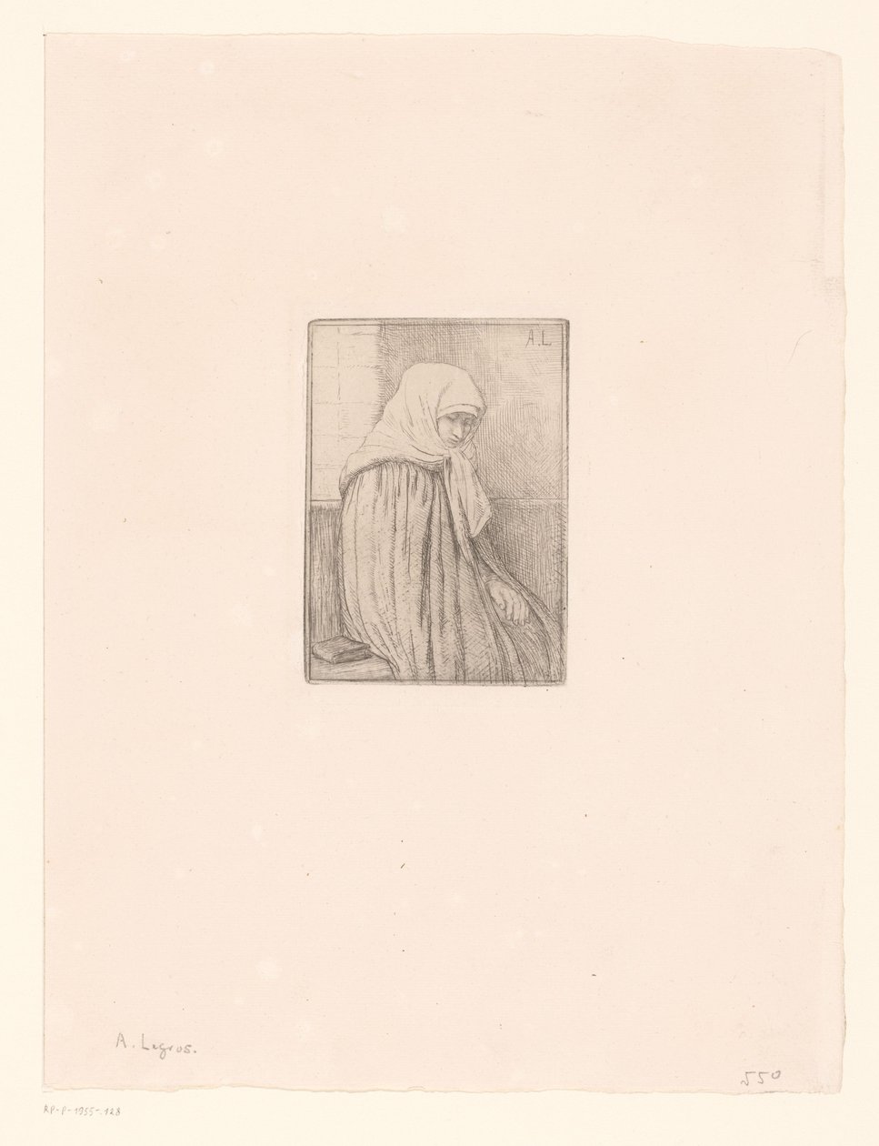 Donna bretone con fazzoletto da Alphonse Legros