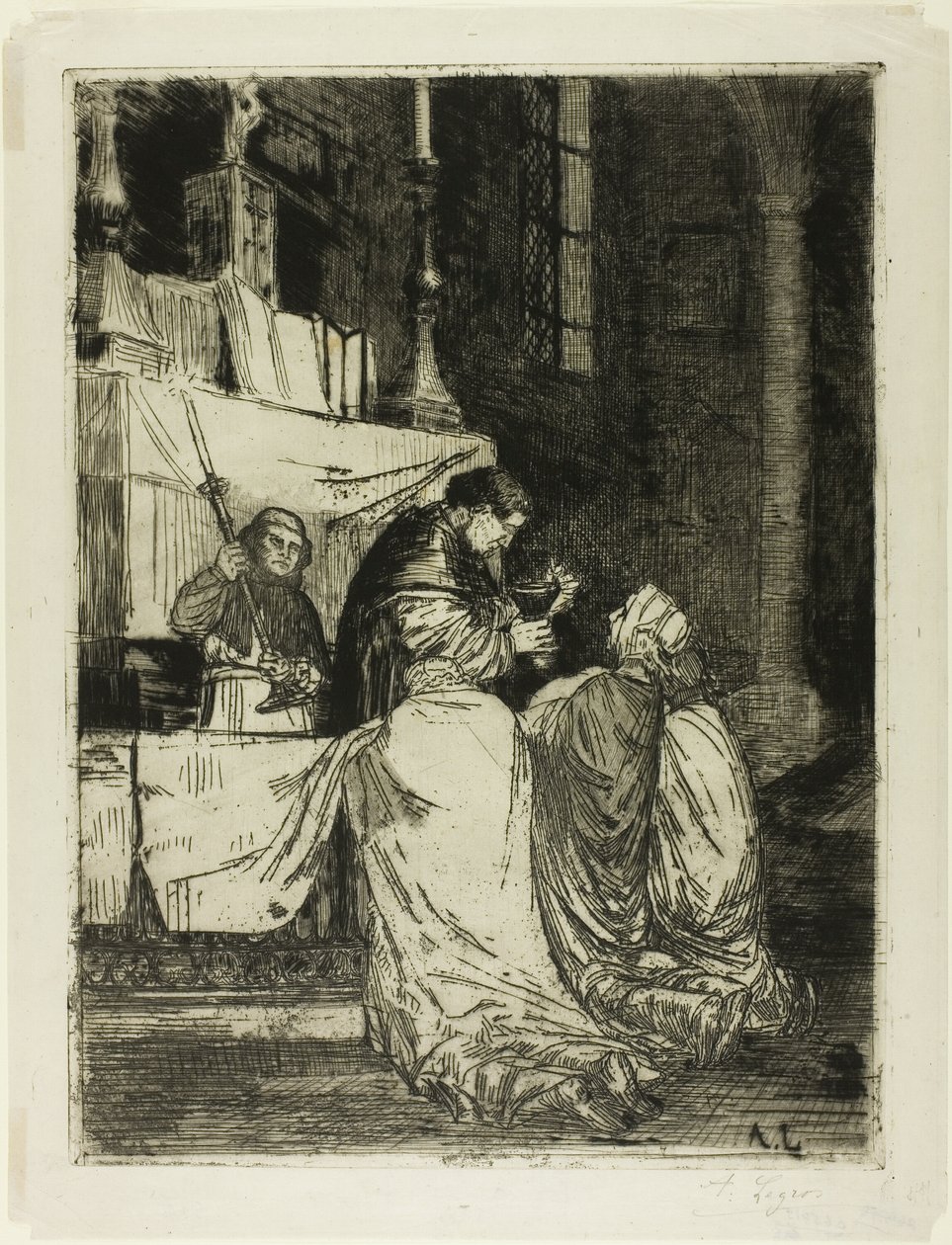 Comunione nella chiesa di San Medardo da Alphonse Legros