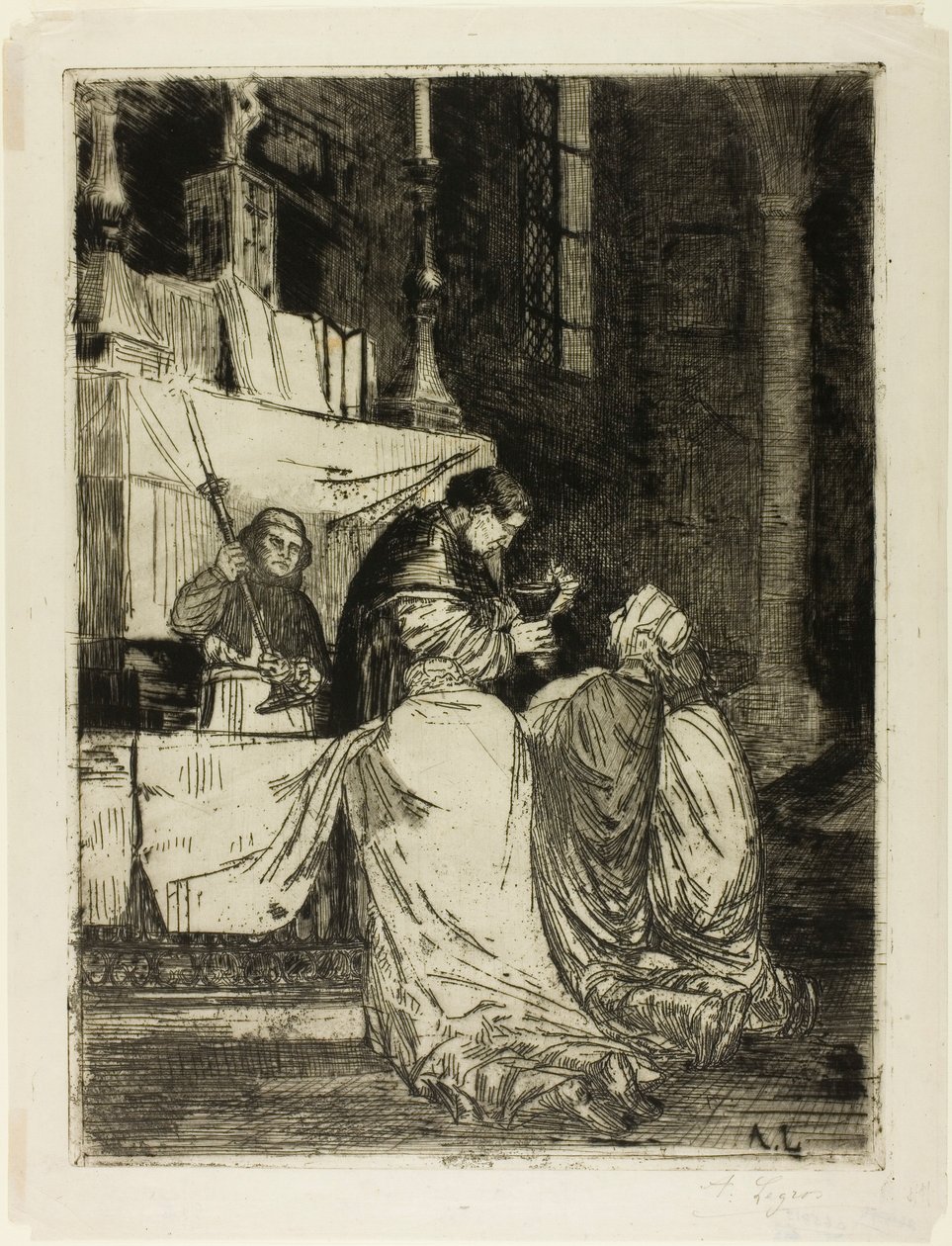 Comunione nella chiesa di San Medardo da Alphonse Legros
