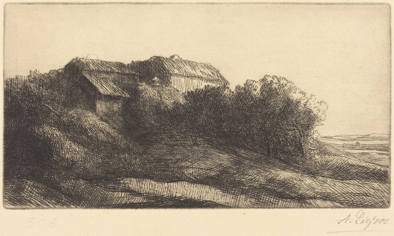Cottage sul pendio (Chaumiere sur le coteau) da Alphonse Legros