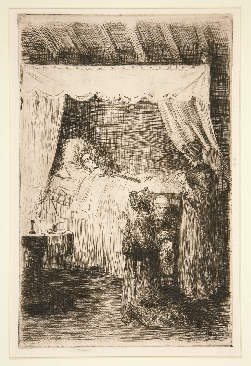 La veglia funebre (La Vieille Mortuaire) da Alphonse Legros