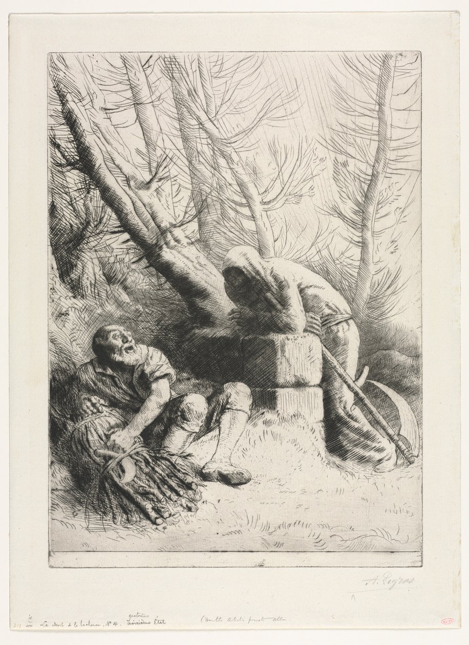 La morte e il boscaiolo, 1881 da Alphonse Legros