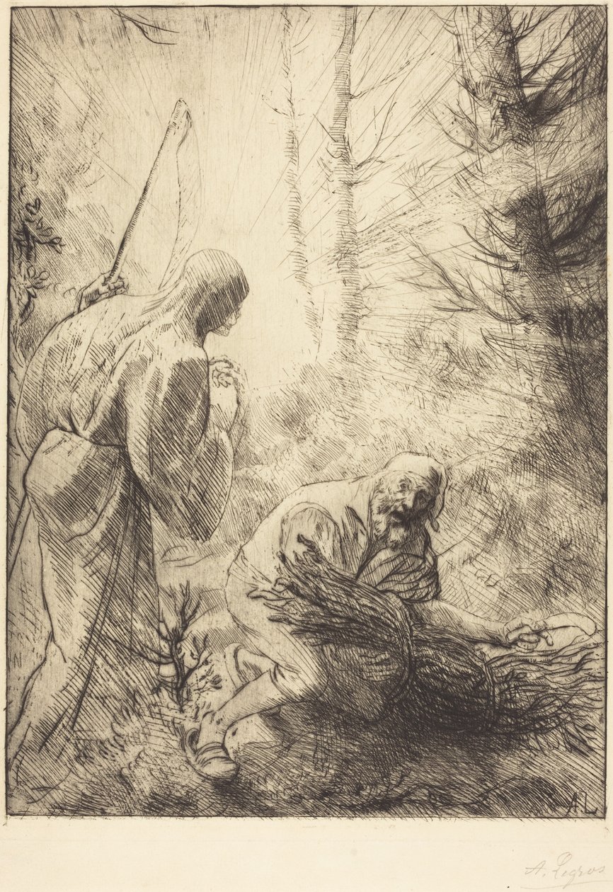 La morte e il boscaiolo, seconda tavola (La mort et le bucheron) da Alphonse Legros