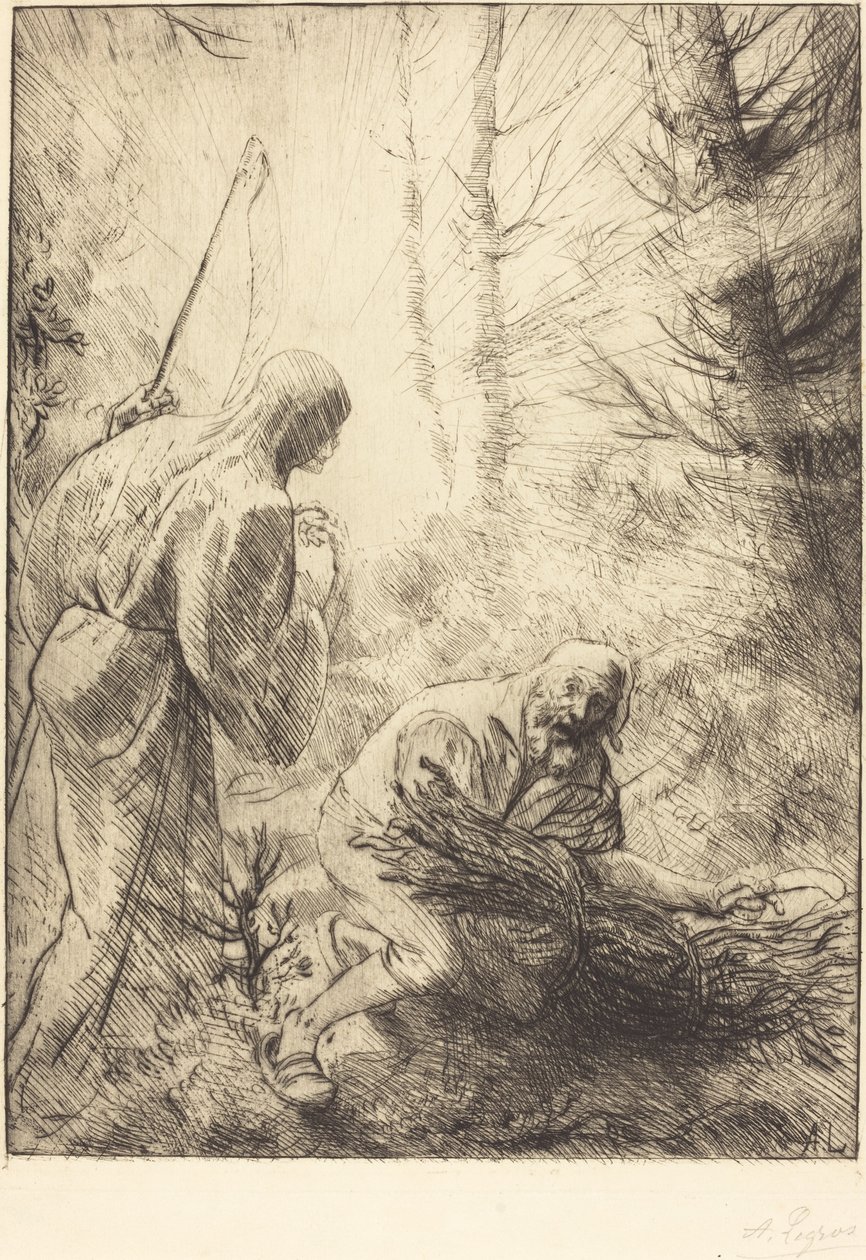 La morte e il boscaiolo, 2ª tavola La mort et le bucheron da Alphonse Legros